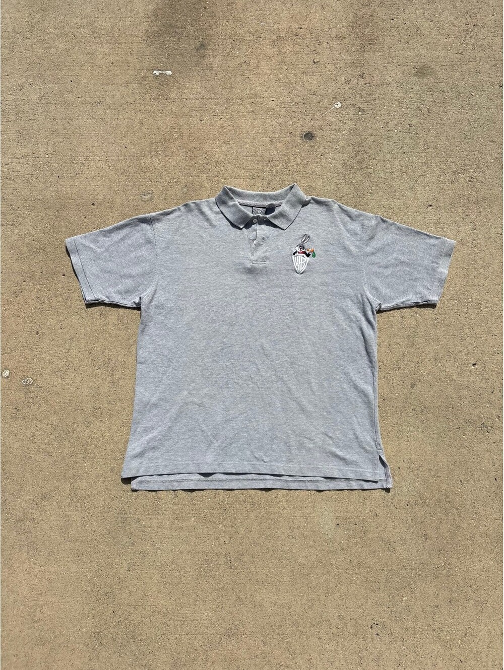 Warner Bros. 1991 Gray Polo Shirt with Embroider Bugs Bunny